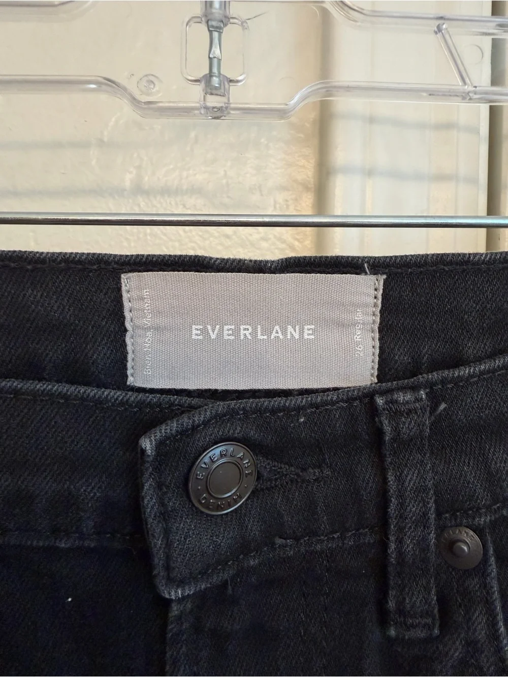 Everlane Black Raw-Hem Denim Jeans 98% Cotton Women’s Size 26